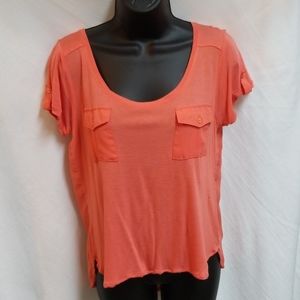 🍒 3 for $15! Tangerine sheer back tee